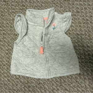 Carter's Gray Vest with Pink Embroidery Detail